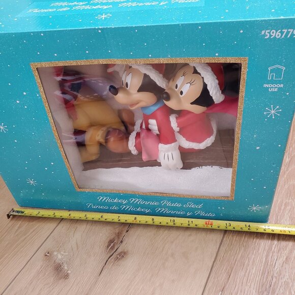 NEW Disney Mickey Minnie Pluto Christmas Sled 13" Holiday Table Decor 5967792 - Picture 15 of 15